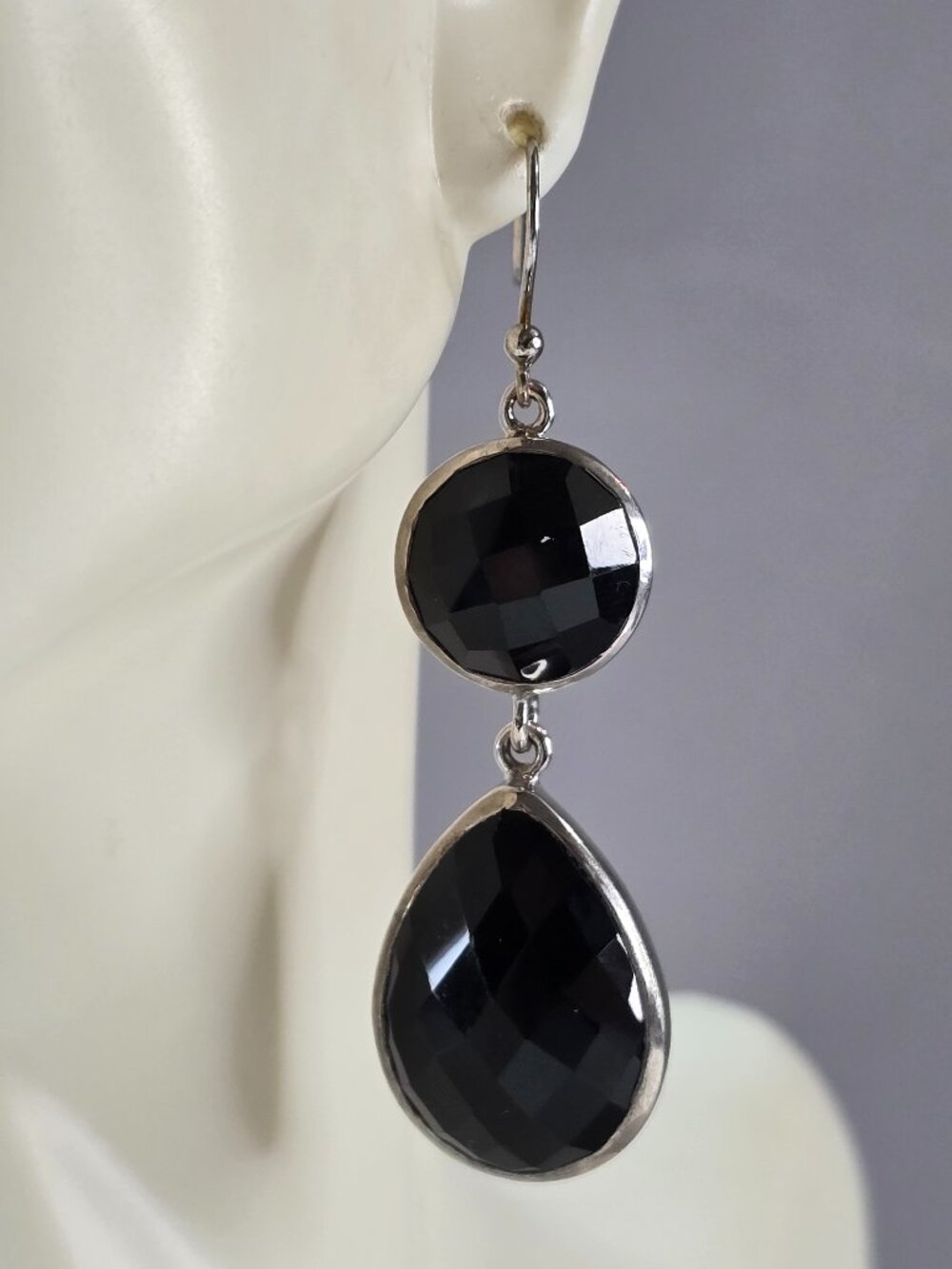 Womens Vintage Estate Sterling Silver Modernist Earrings 18.3g E3006